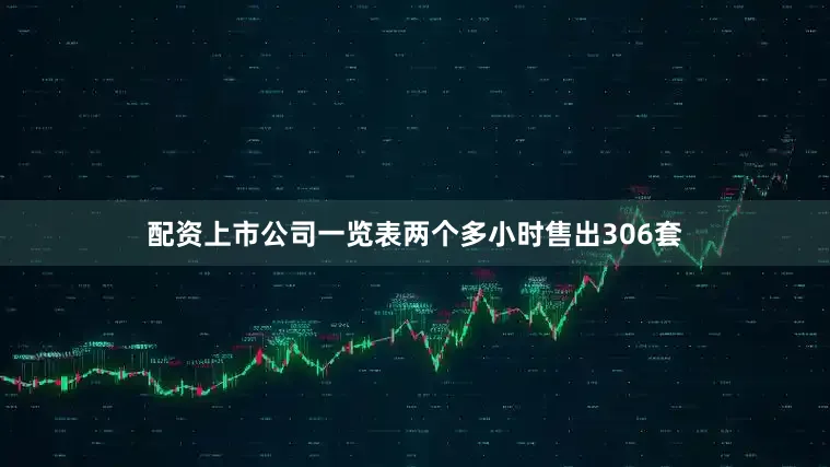 配资上市公司一览表两个多小时售出306套